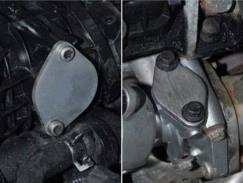 EGR valve blocked off