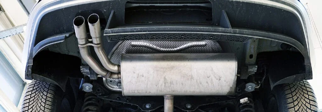 Exhaust system with muffler installed