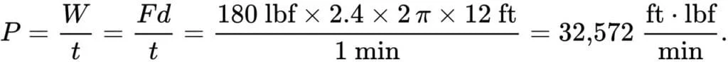 Horsepower derivation formula