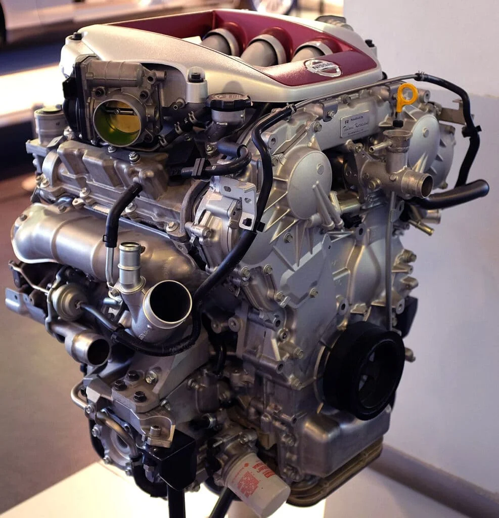 VR38DETT motor on display at the Nissan Engine Museum