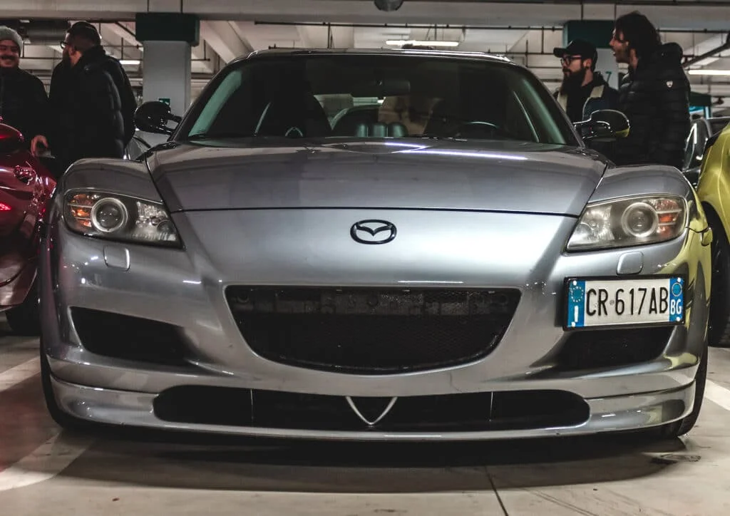 Silver RX8 at a car meet