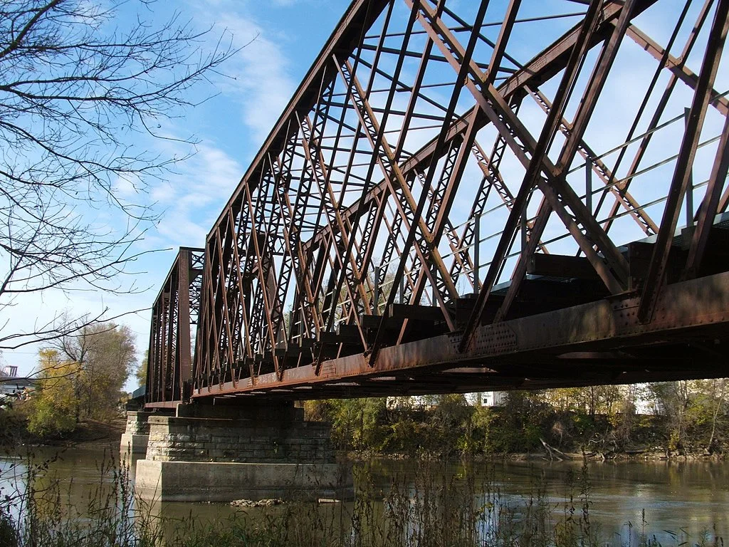 A bridge constructed using space frame structures