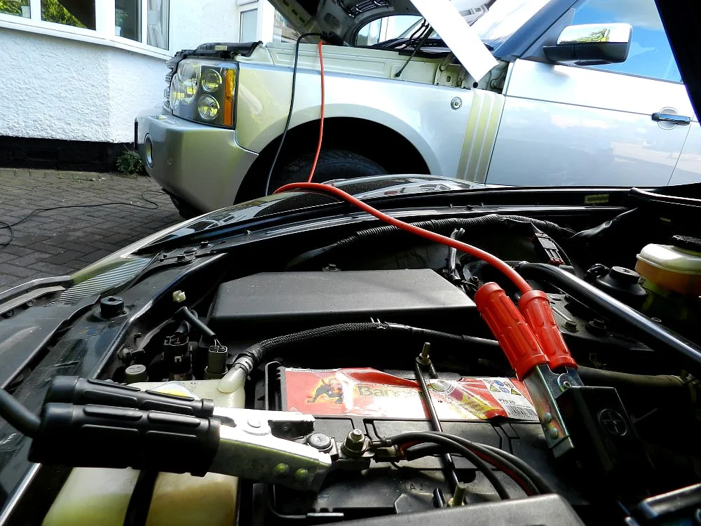 Starting a flooded RX8 with another car's battery