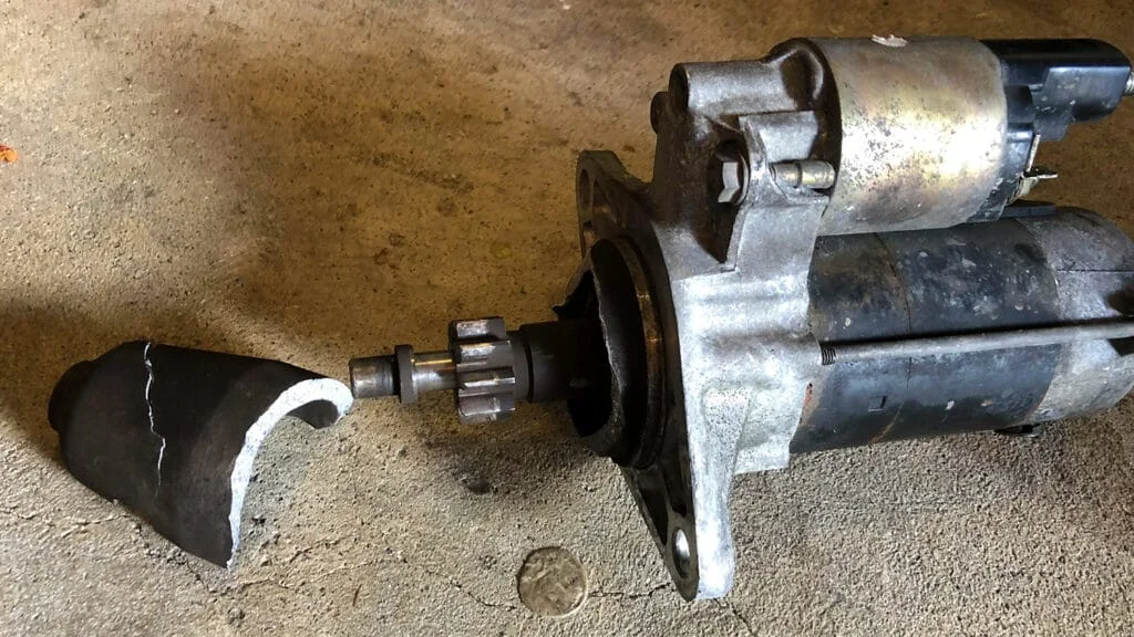Broken starter motor