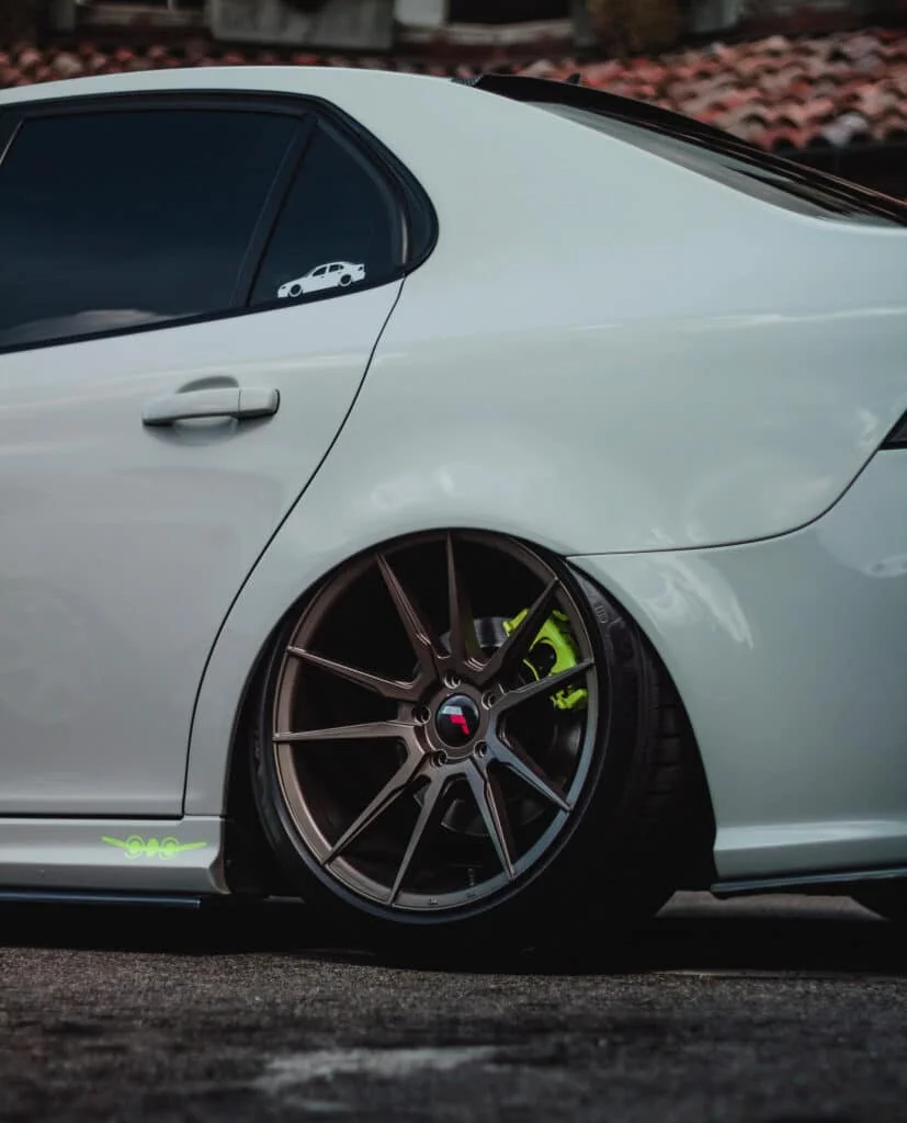 Wheels neatly tucked under the wheel well