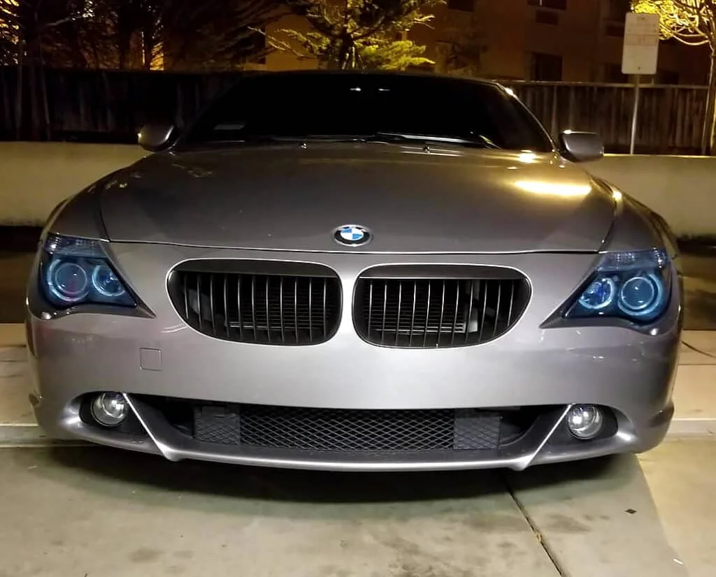 BMW with blue tinted headlights