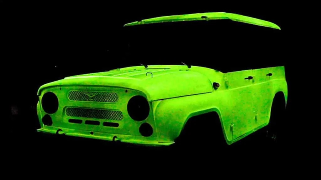 Bright acid yellow glow in the dark paint