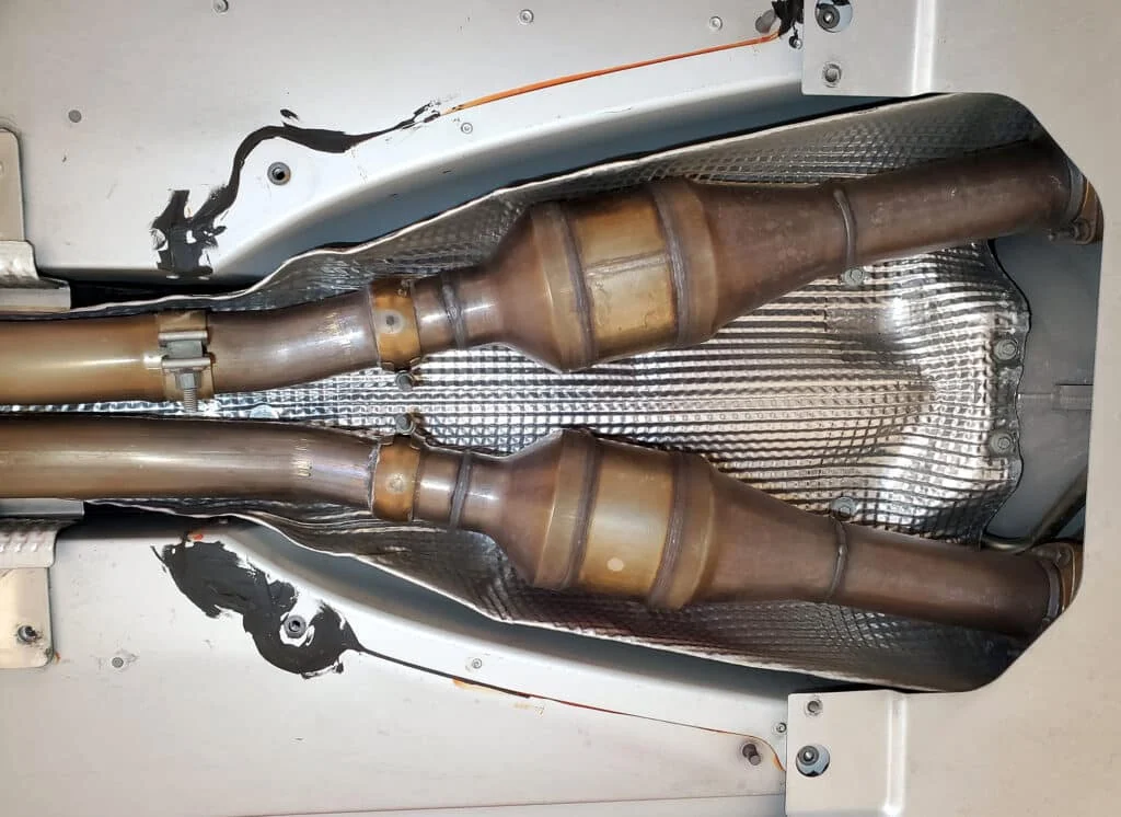OEM catalytic converter installed