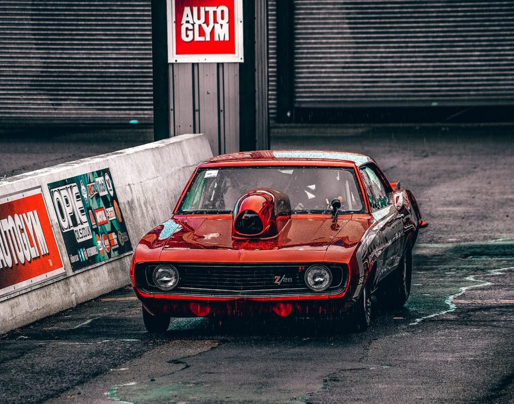 A red drag car