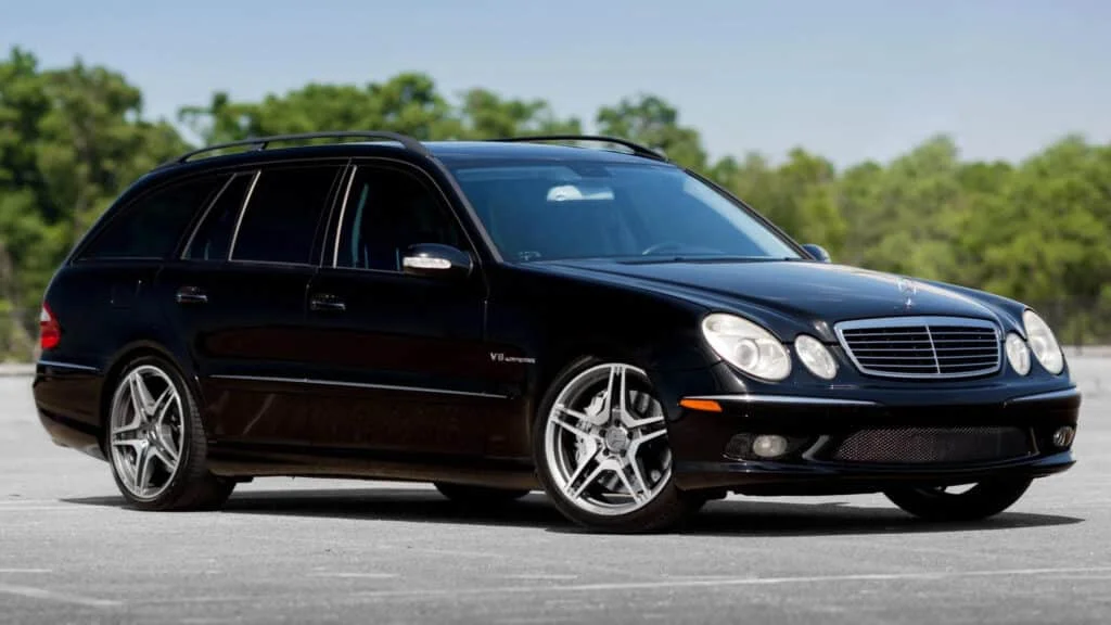 Black Mercedes-Benz E55 AMG wagon