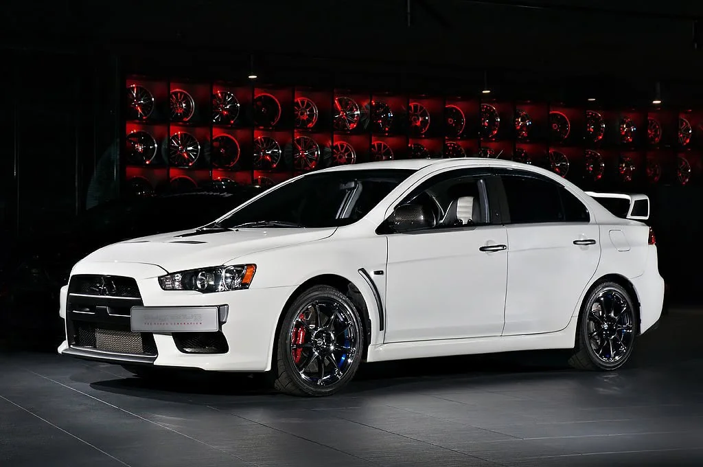 White Mitsubishi Evo X