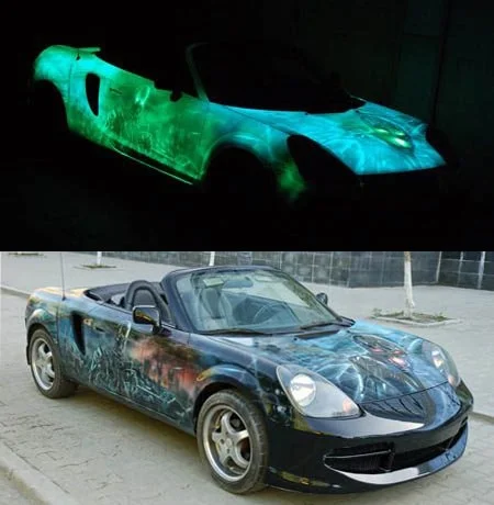 Glow in the dark painted Toyota MR-2