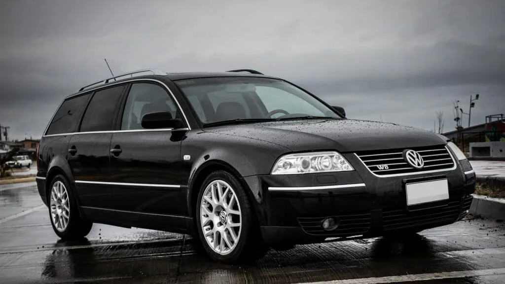 A black VW Passat W8