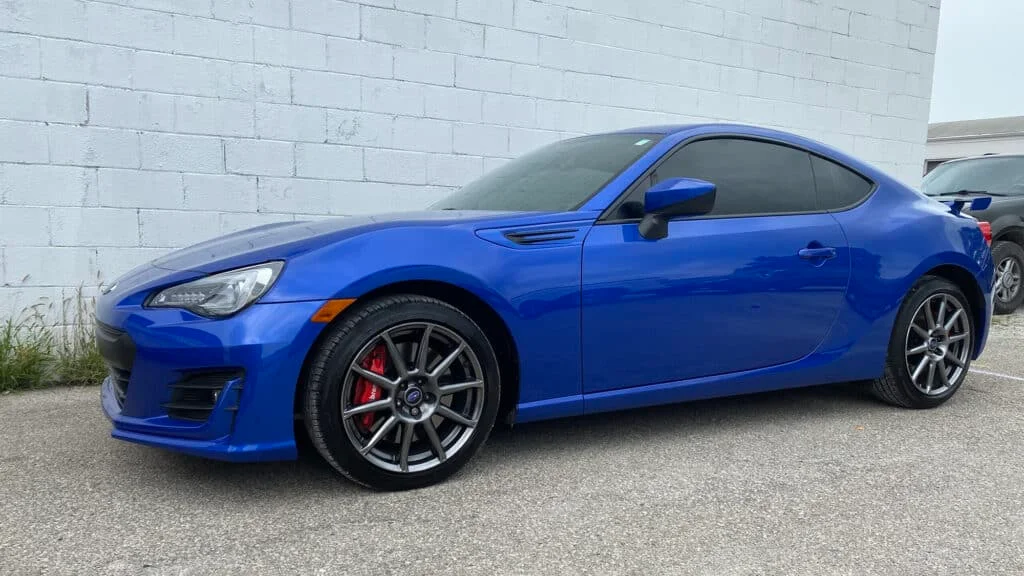Blue BRZ with window tint