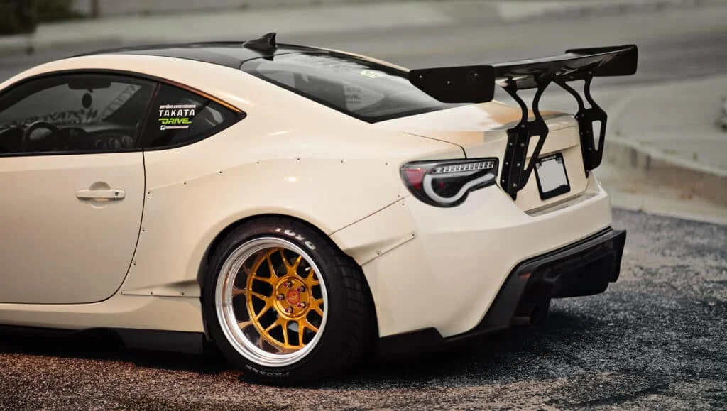 White Scion FRS with big wing