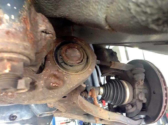 Damaged control arm