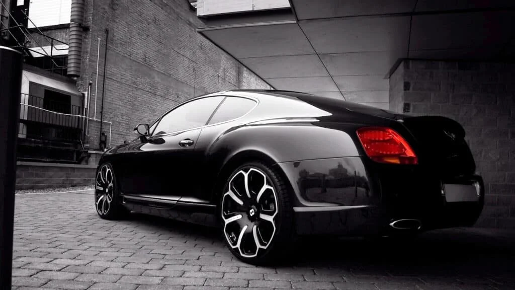 Black Bentley with tinted windows