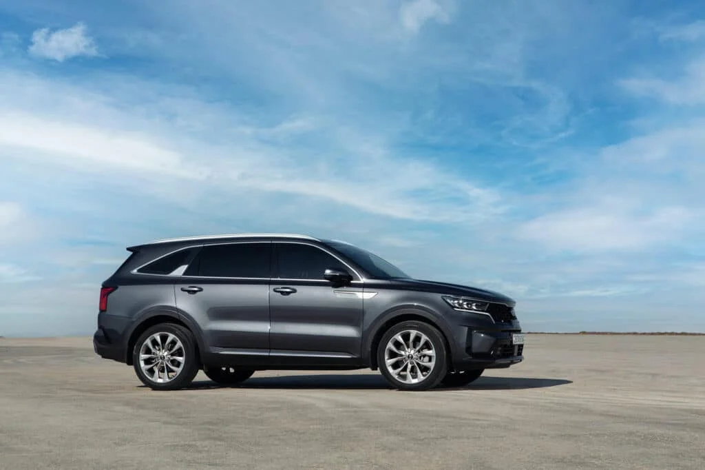 Grey SUV with dark tinted windows