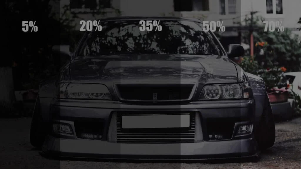 Window tint VLT levels compared