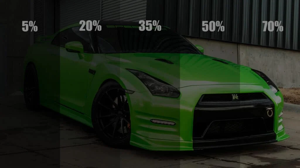 Window tint darkness levels compared
