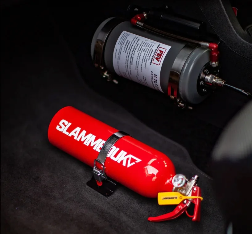 Car fire extinguisher kit installed