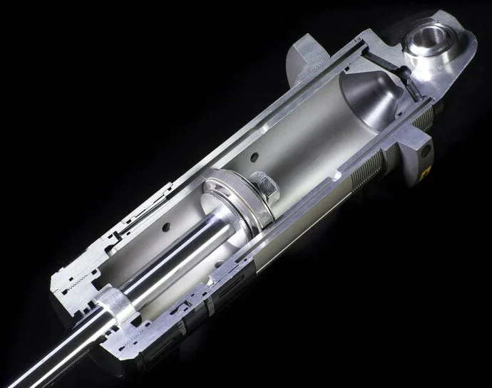 Internal bypass shocks cut-section 3D render