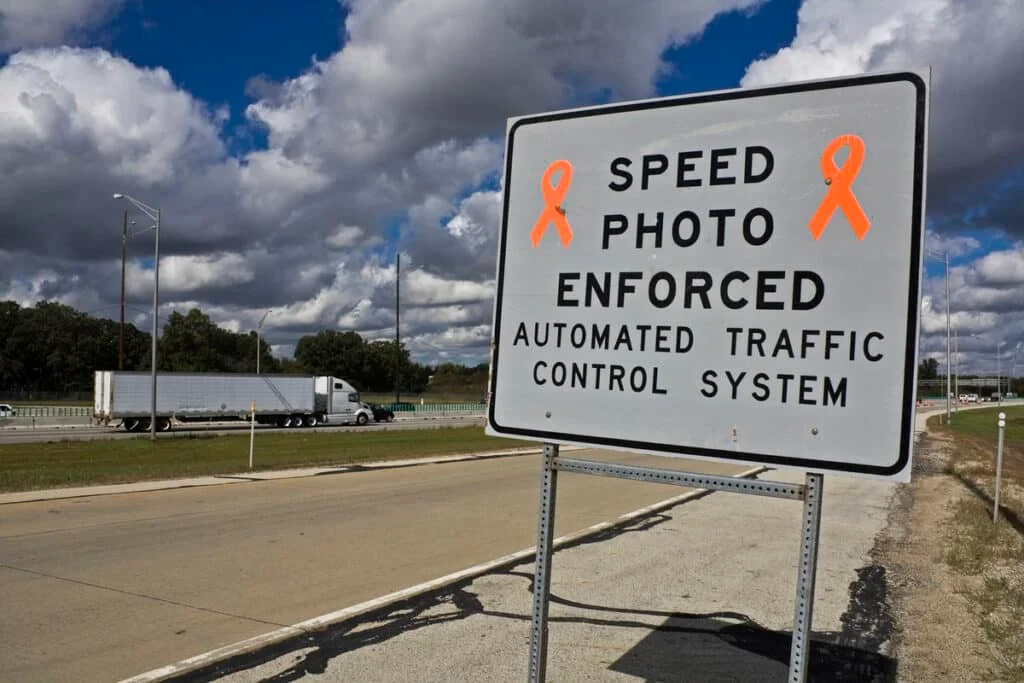 Speed photo enforced warning sign