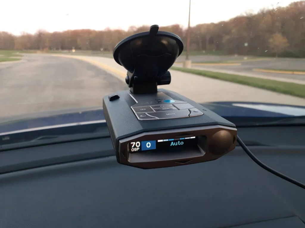 Using a windshield-mounted radar detector in Maryland