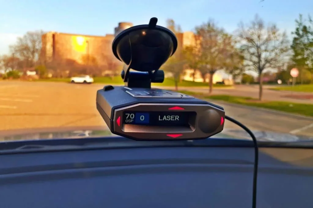Radar detector mounted in a New Mexico registered vehicle