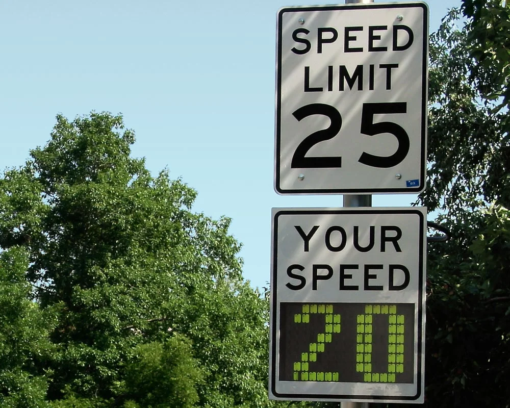 Speed limit indicator in Maryland