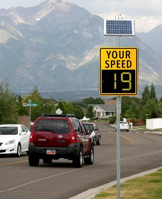 Speed monitoring signboard in Montana