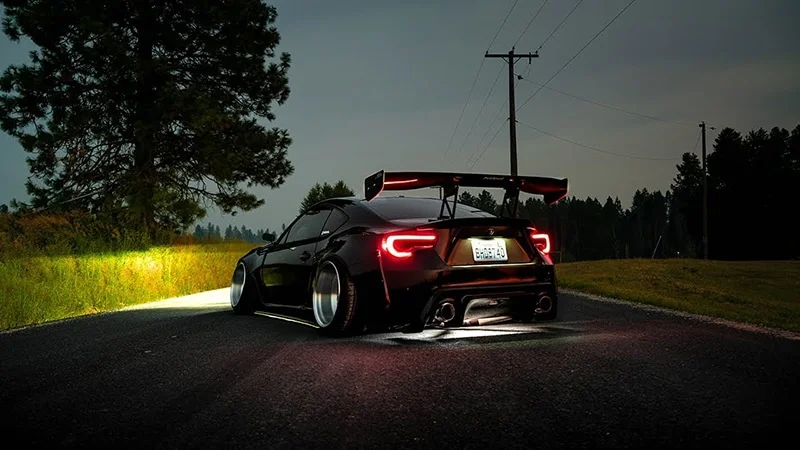 White underglow installed on a BRZ