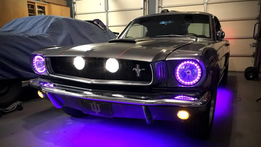 Violet underglow lights