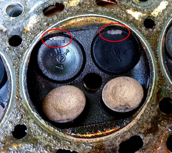 Valve damage due to broken timing belt