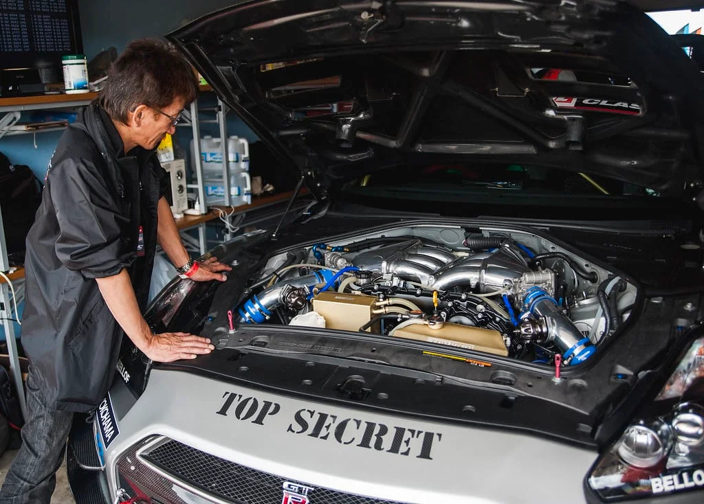 Smokey Nagata next to his Top Secret R35 GT-R