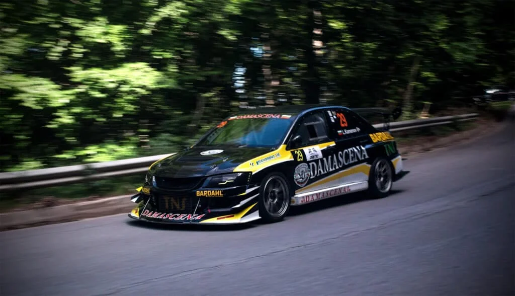 Black and yellow Evo X