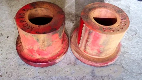 Worn out polyurethane bushings