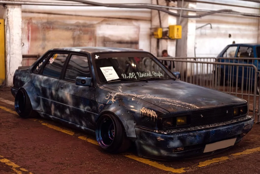 Galaxy-wrapped stance car