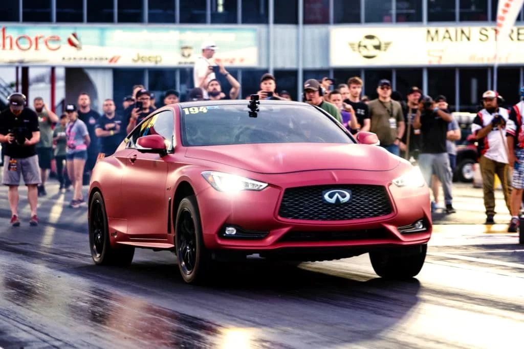Infiniti Q60 dragstrip launch