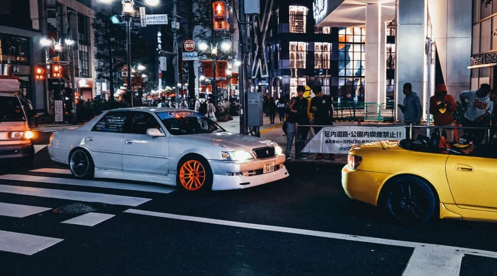 Tuner cars on the streets of Tokyo