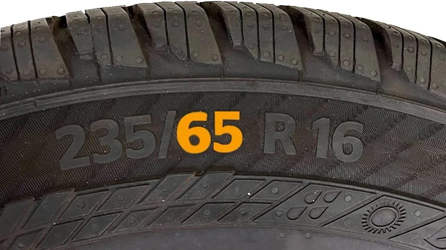 Tire size printed on sidewall