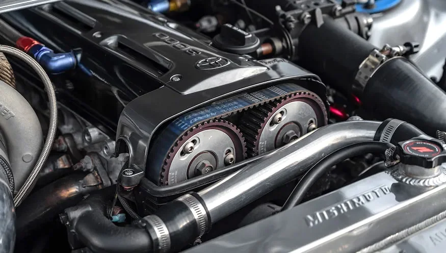 AEM camshaft gears on a tuned Toyota motor