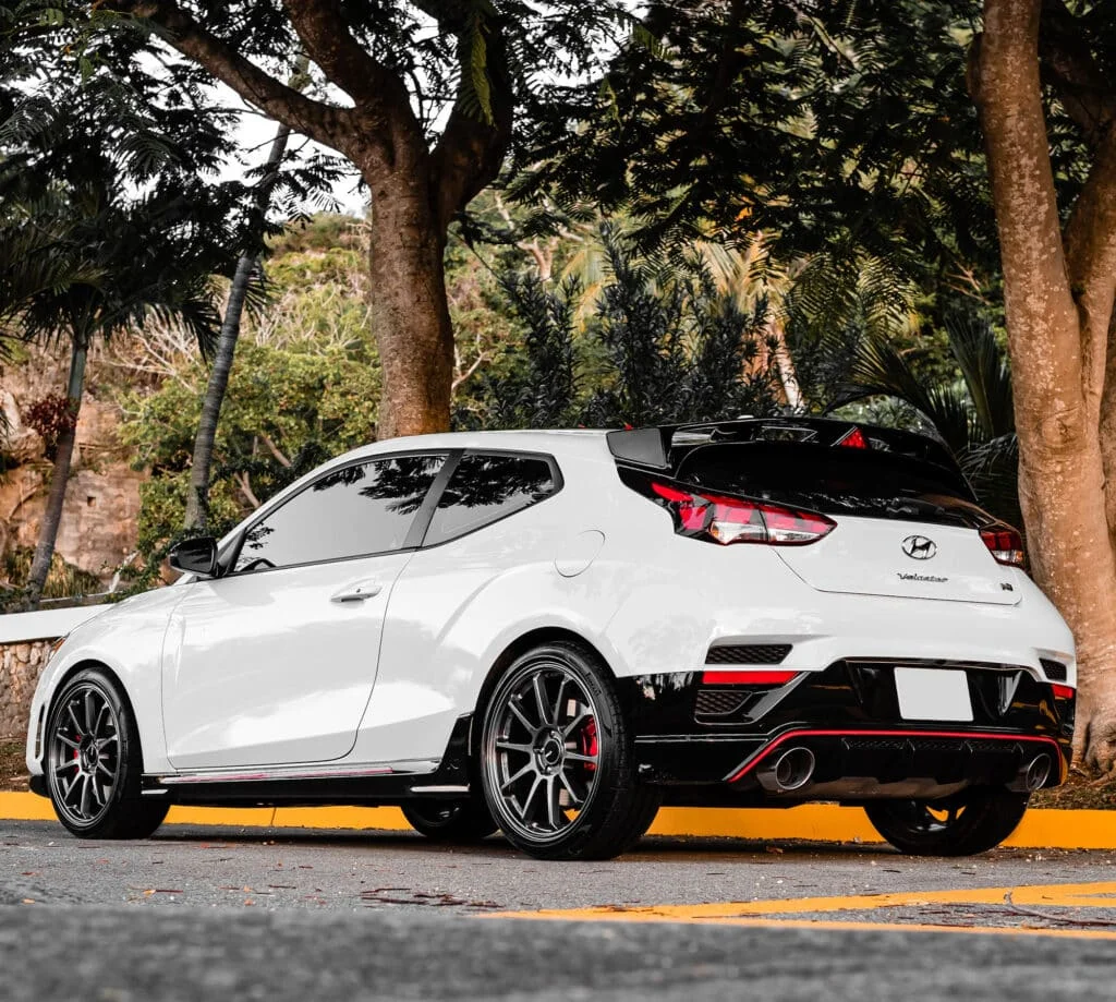 White Hyundai Veloster