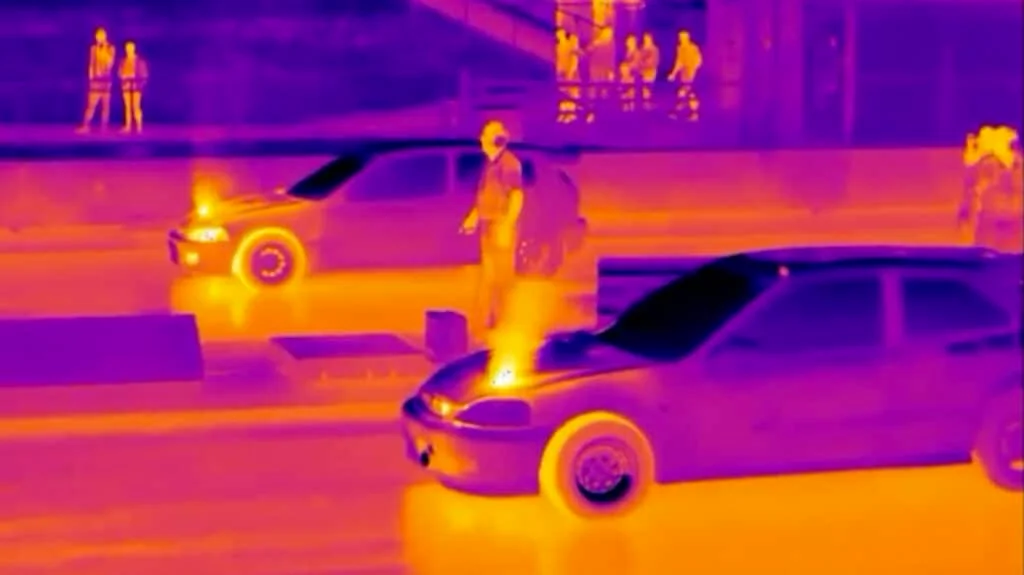 Thermal imaging of drag cars
