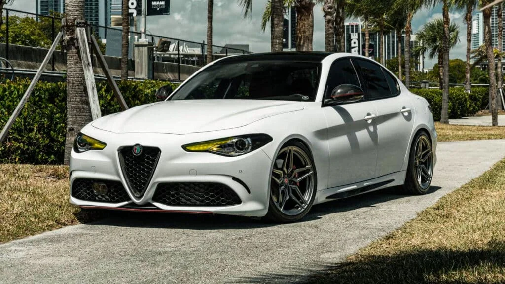 Alfa Romeo Giulia with aftermarket rims