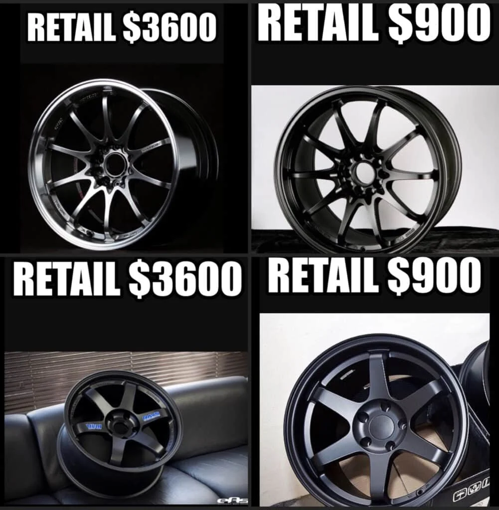 Rep vs. real wheels retail prices compared