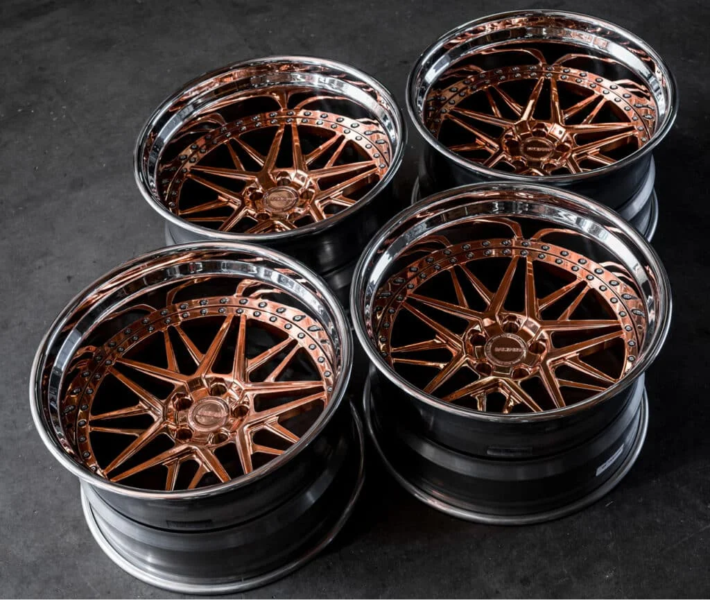 Silver and rose-gold rims