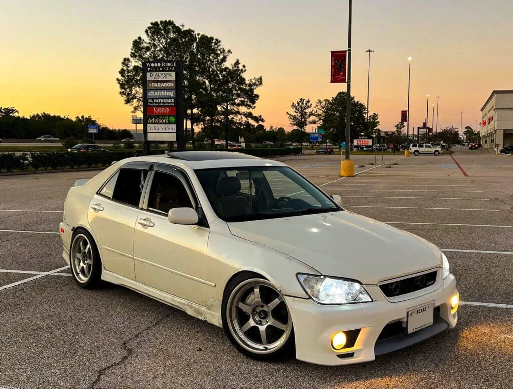 White IS300 on Cosmis Racing XT-006R rims