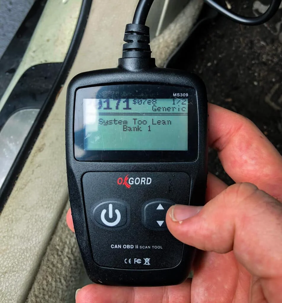 OBDII scanner throwing lean code
