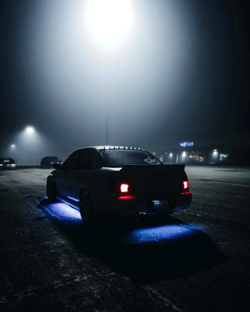 Blue neon underglow